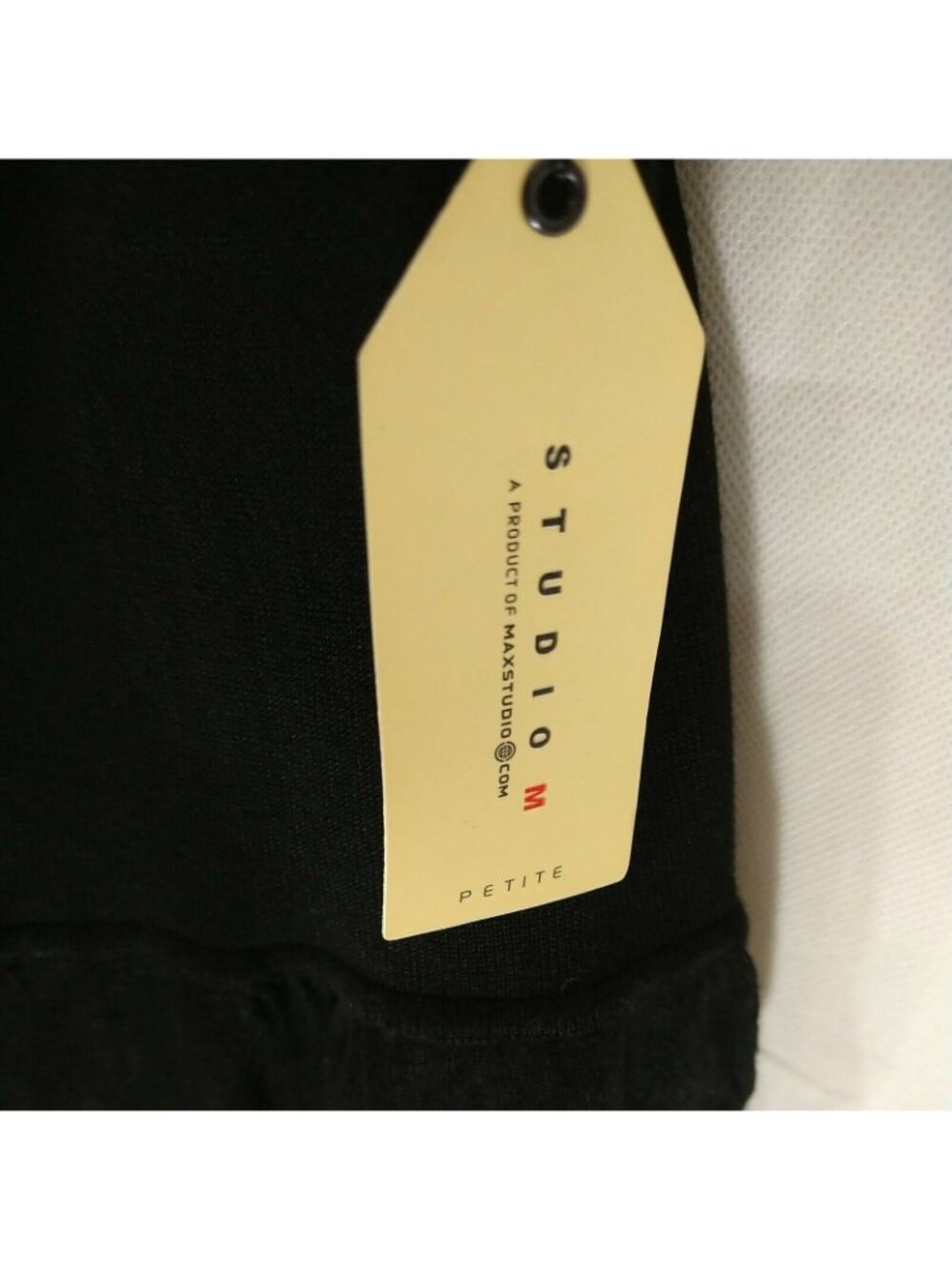 Studio M Turtleneck Shift Dress Women Petite Size XSP Black Short Sleeve NEW - Picture 8 of 9